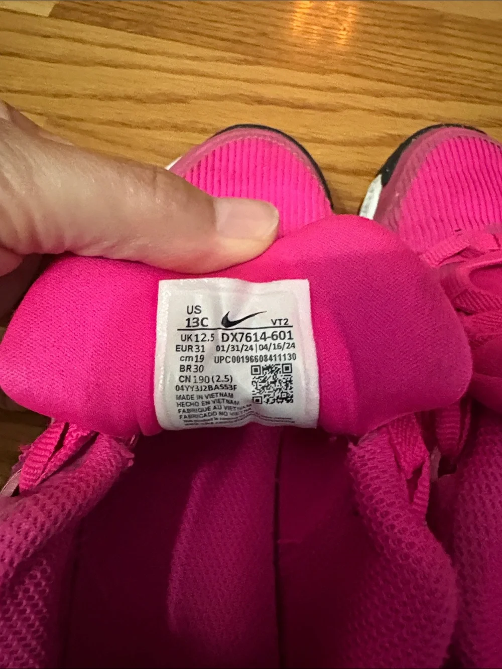 Nike Kids Hot Pink Lace-Up Sneakers with White Swoosh